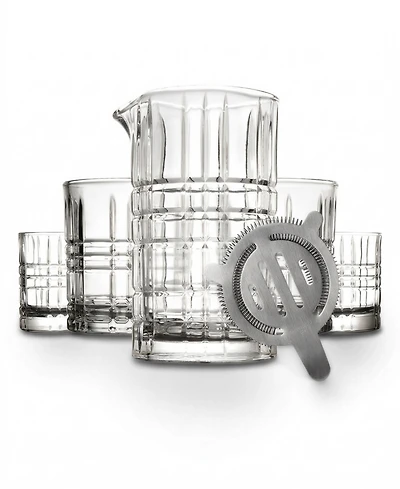 Godinger Whiskey Rye Plaid 6-Pc. Mixing Pitcher Set