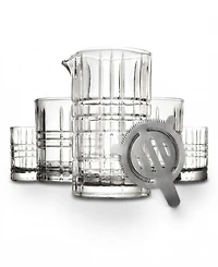 Godinger Whiskey Rye Plaid 6-Pc. Mixing Pitcher Set