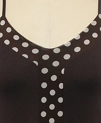 Coin 1804 Plus Size Polka Dot Mesh Panel Cami Top
