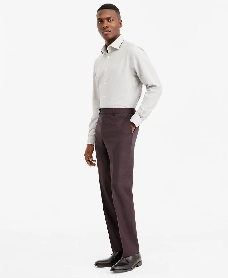 The Men's Store Modern-Fit Bordeaux 100% Wool Suit Separate Pants, Macy's Exclusive