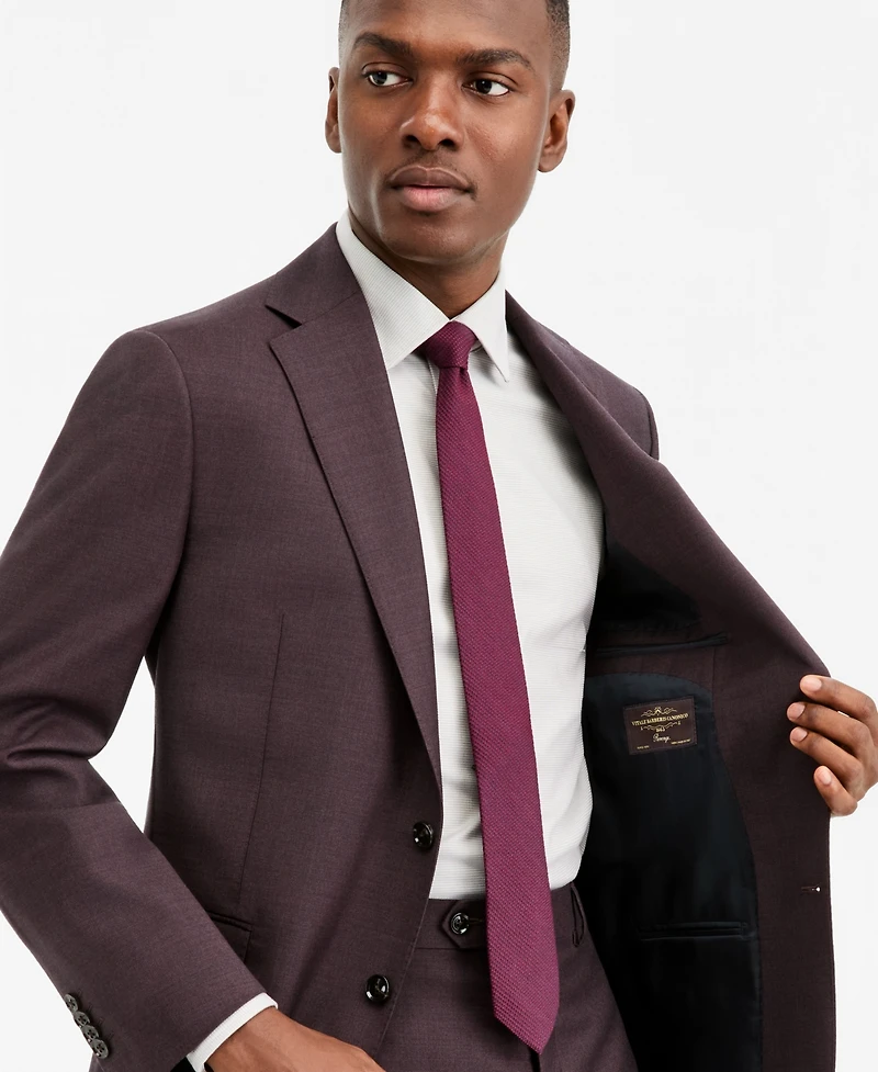 The Men's Store Men's Modern-Fit Bordeaux 100% Wool Suit Separate Jacket, Macy's Exclusive