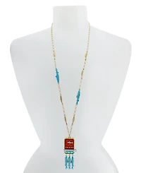 Betsey Johnson Faux Stone Girl Dinner Sardines Pendant Necklace