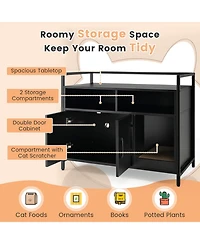 Cozito Hidden Cat Washroom Double Door Scratch Board