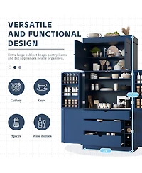 Streamdale Furniture Shaker Pantry Cabinet w/ Shelves, Drawers