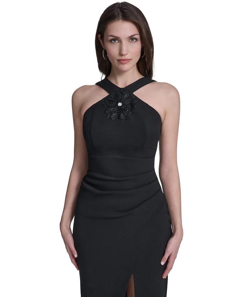 Eliza J Women's Slit Halter Neck Midi Dress