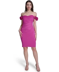 Eliza J Women's Strapless Floral-Sleeve Mermaid Dress