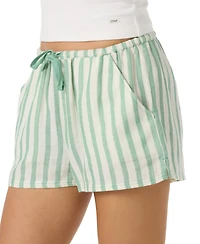 O'Neill Women's Cotton Brenda Stripe Mid-Rise Shorts