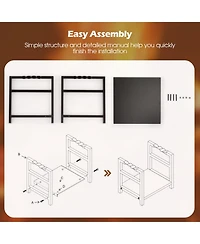 Gouun Steel Firewood Log Holder with Raised Feet and Carrying Handles