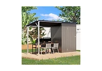 Aecojoy Outdoor Open-Sided Storage Shed Metal Shed