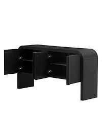 Streamdale Furniture Wave Console Table w/ 4 Doors and Shelf