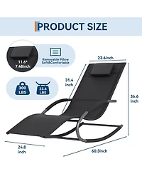 gaomon Outdoor Lounge Chair, Adjustable Patio Chaise Lounge with Pillow 2 Pcs,All-Weather Steel Frame and Breathable Mesh,Pool Lounge Chairs for Patio