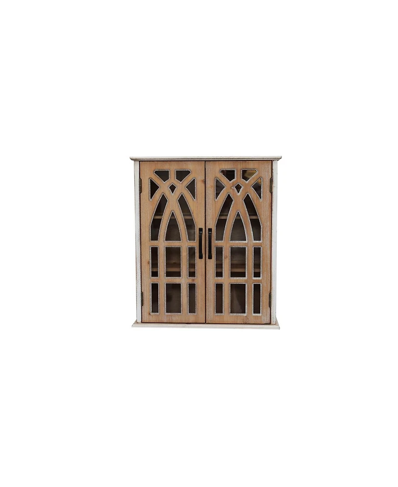 Streamdale Furniture Rustic Farmhouse Wall Cabinet with Cutout Doors