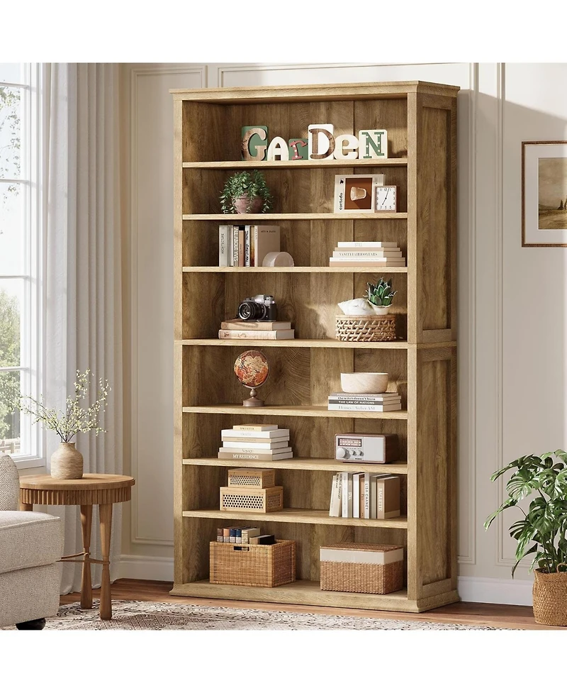Tribesigns 71" Tall Bookshelves and Bookcases with Adjustable Shelves, 8-Tier Large Open Library Bookcase, FreeStanding Display Storage Shelves