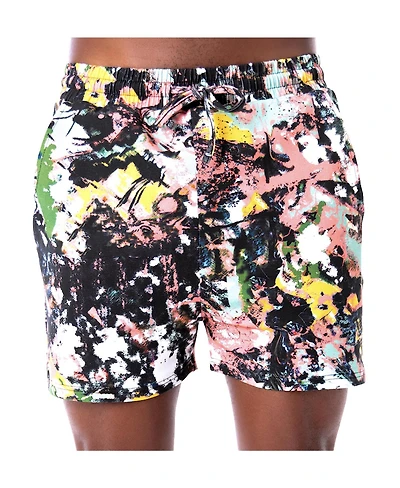 Dai Moda Men's Frenzy print Pull On Shorts