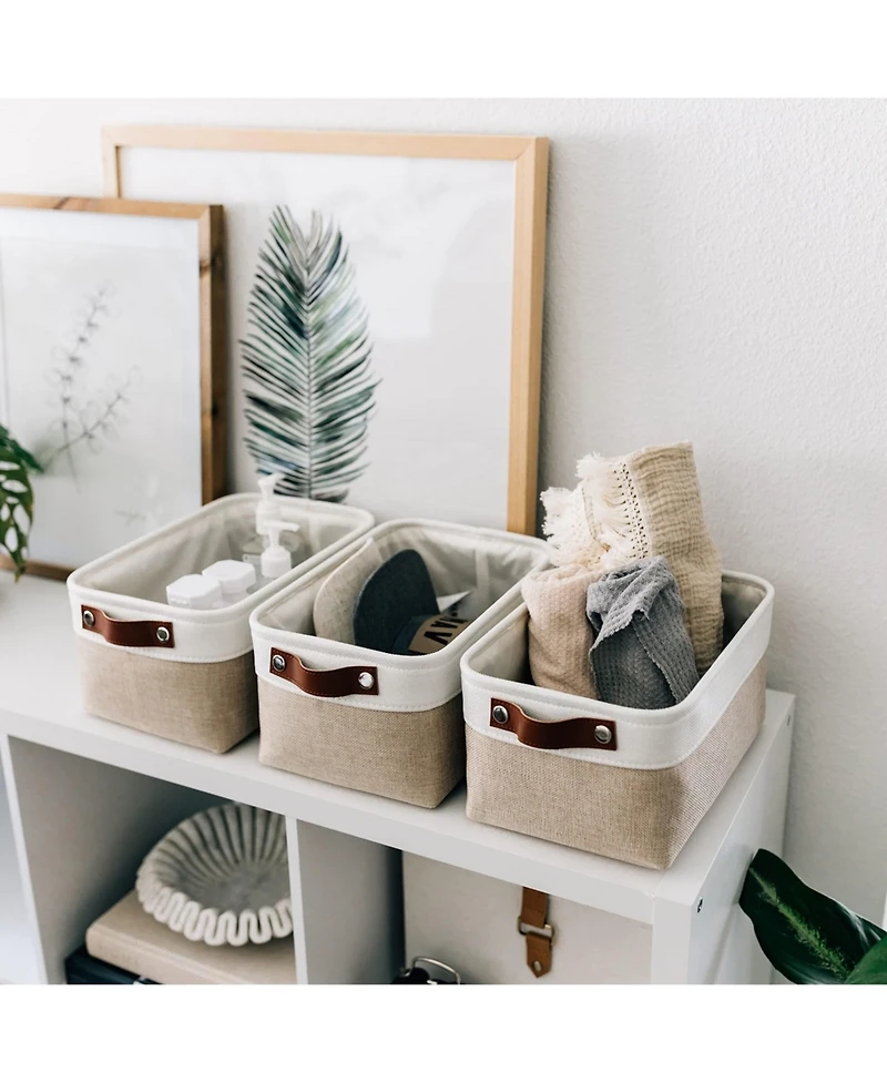 Gnuadz Fabric Storage Baskets Cloth Bins Shelves Organizer Canvas Gift Basket