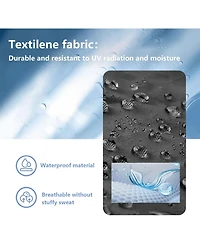 Homfan 360degree(s) Rotating Patio Chaise Lounge Chair - Heavy-Duty Iron Frame - S-Shaped Design - Quick-Dry Textilene