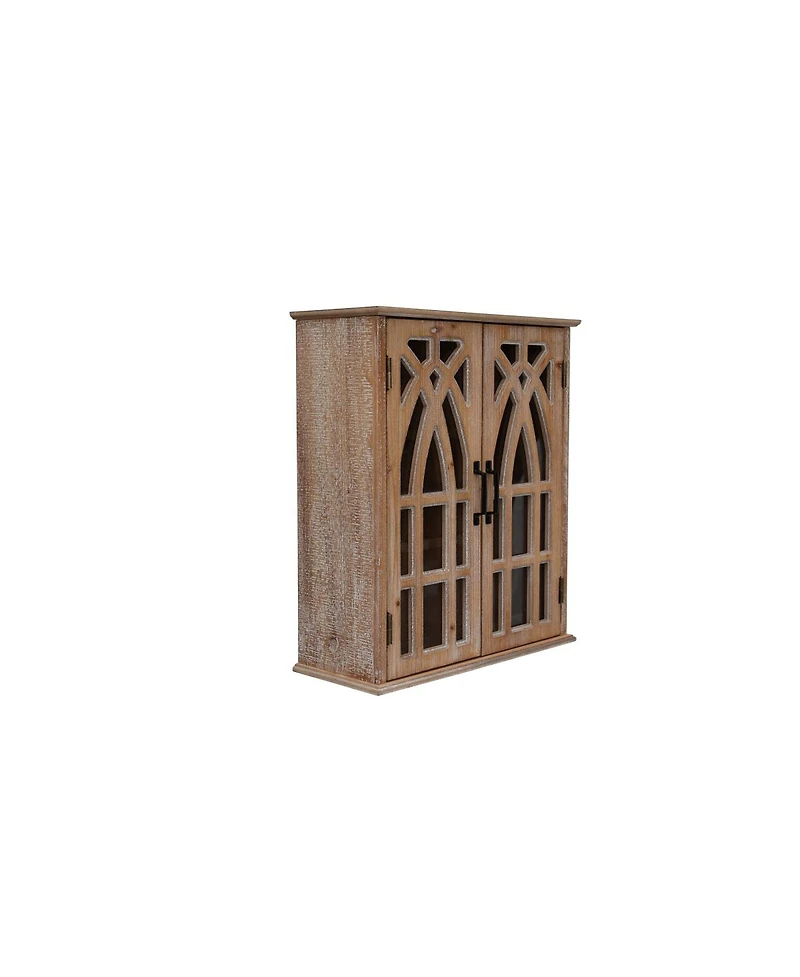 Streamdale Furniture Rustic Wood Wall Cabinet with Cutout Doors