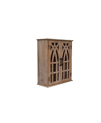 Streamdale Furniture Rustic Wood Wall Cabinet with Cutout Doors