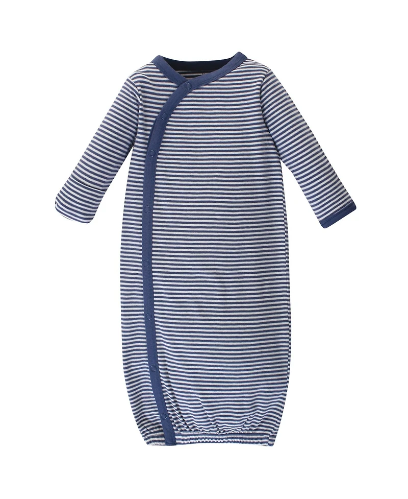Touched by Nature Baby Boys Unisex Natural Cotton Kimono-Style Gown