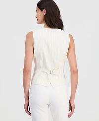 T Tahari Women's Sleeveless Button-Front Vest