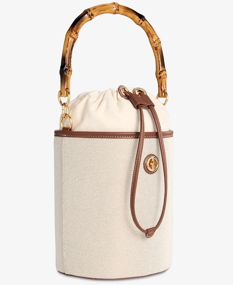 Giani Bernini Linen Bamboo Handle Bucket, Macy's Exclusive