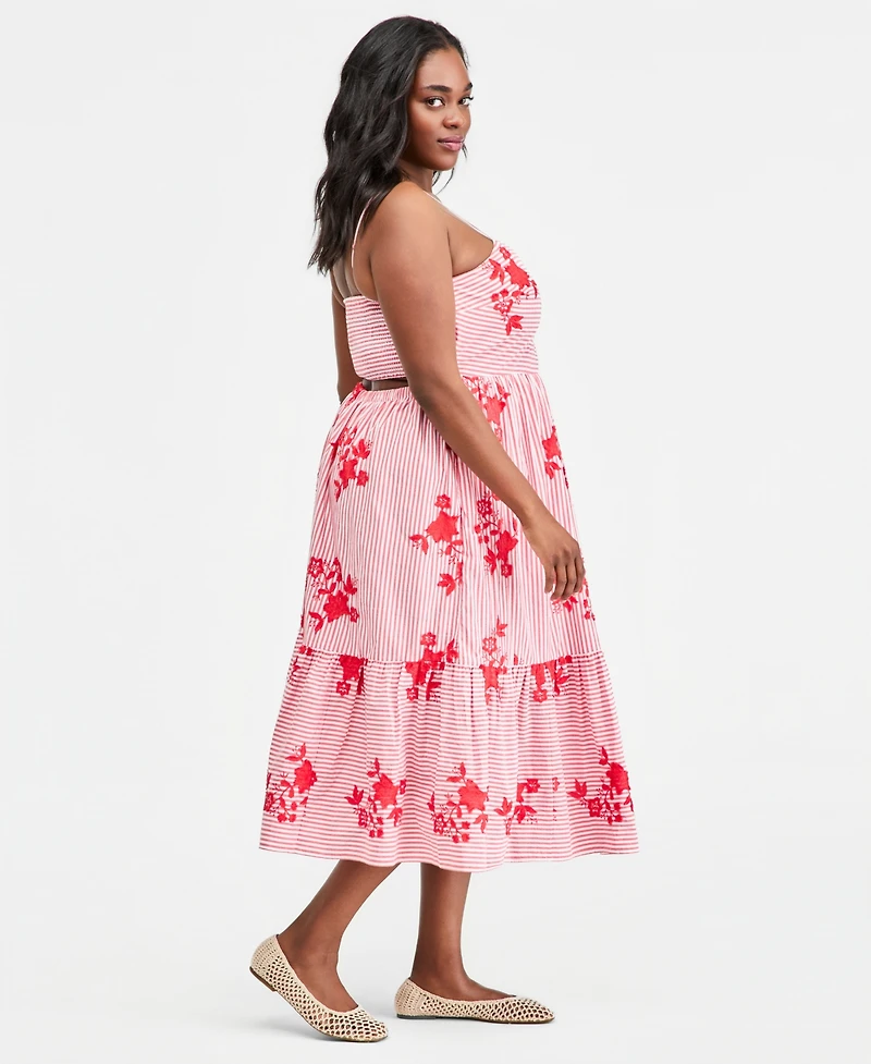 On 34th Trendy Plus Embroidered Midi Dress, Macy's Exclusive