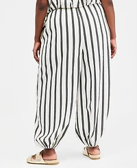 On 34th Trendy Plus Emma Striped Balloon-Leg Pants, Macy's Exclusive