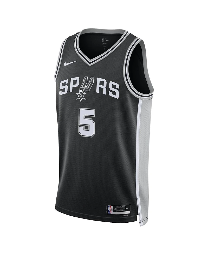 Nike Men's and Women's Stephon Castle Black San Antonio Spurs Swingman Icon Edition Jersey