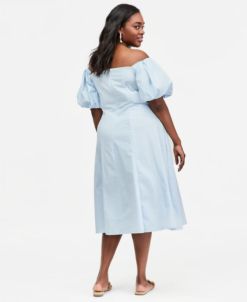 On 34th Trendy Plus Off-The-Shoulder Midi Dress, Macy's Exclusive