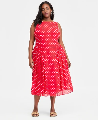 On 34th Trendy Plus Size Drop-Waist Midi Dress, Macy's Exclusive