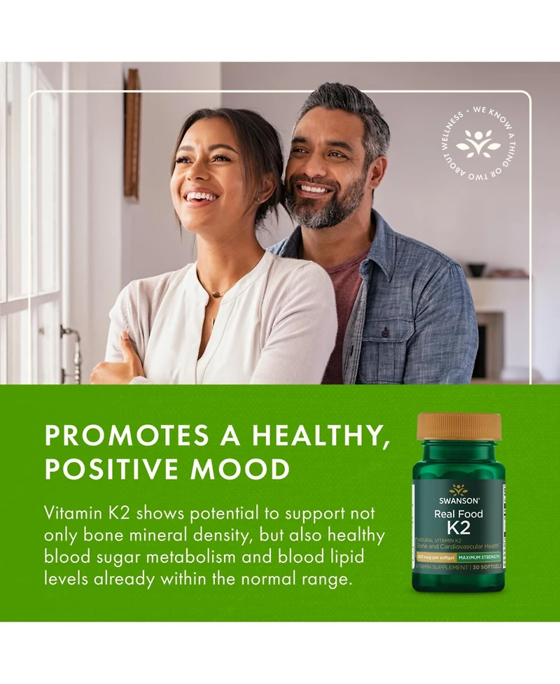 Swanson Maximum Strength Vitamin K2 (Menaquinone-7) 200 mcg