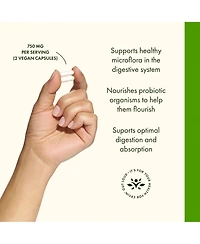 Swanson Prebiotic Capsules, Friendly Flora and Digestive Health, Prebiotic Fiber for Gut and Immune Support, 750 mg, 120 Veggie Capsules, 1 Pack