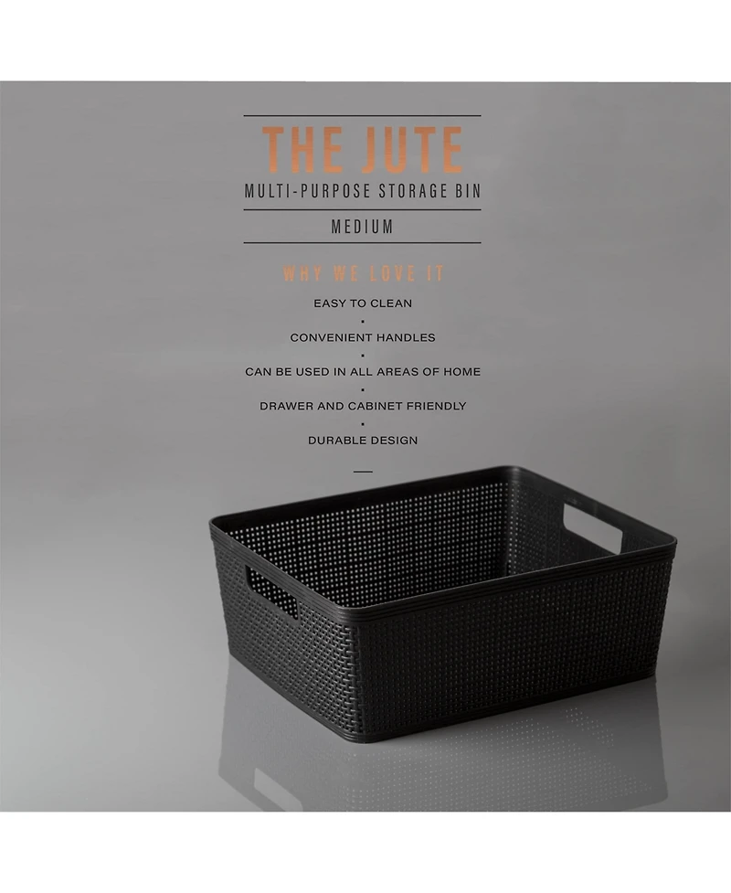 Gnuadz Woven Plastic Basket Home Storage Organization Jute Design Gift