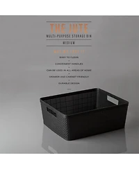 Gnuadz Woven Plastic Basket Home Storage Organization Jute Design Gift