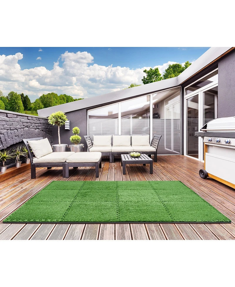 Sorbus 24 Piece 24 x 24 in. Interlocking Floor Mat Grass