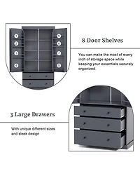 Streamdale Furniture Farmhouse Pantry Cabinet with Shelves and Drawers