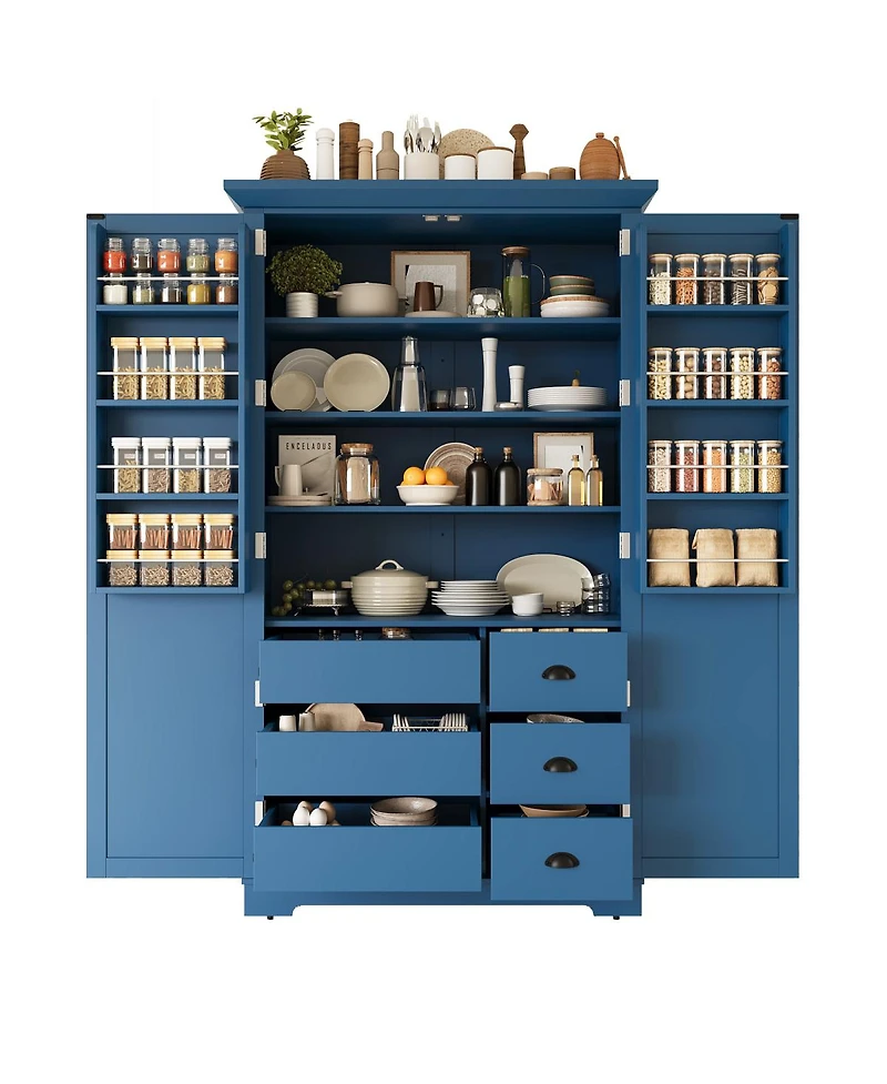 Streamdale Furniture Shaker Pantry Cabinet with Drawers and Shelves