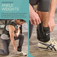 Lifepro 2-in-1 Adjustable Weighted Vest + Ankle Weights (15 & 20lbs)