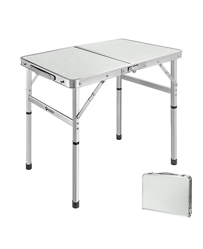 Gnuadz Folding Camping Table Portable Aluminum Adjustable Camping Outdoor Recreation Gear