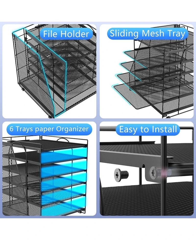 Gnuadz 6-Tier Paper Organizer Magazine Holder Desk File Storage