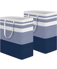 Gnuadz 2PC Laundry Hamper Waterproof Collapsible Tall Clothes With Handles Gift Basket