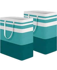 Gnuadz 2PC Laundry Hamper Waterproof Collapsible Tall Clothes With Handles Gift Basket