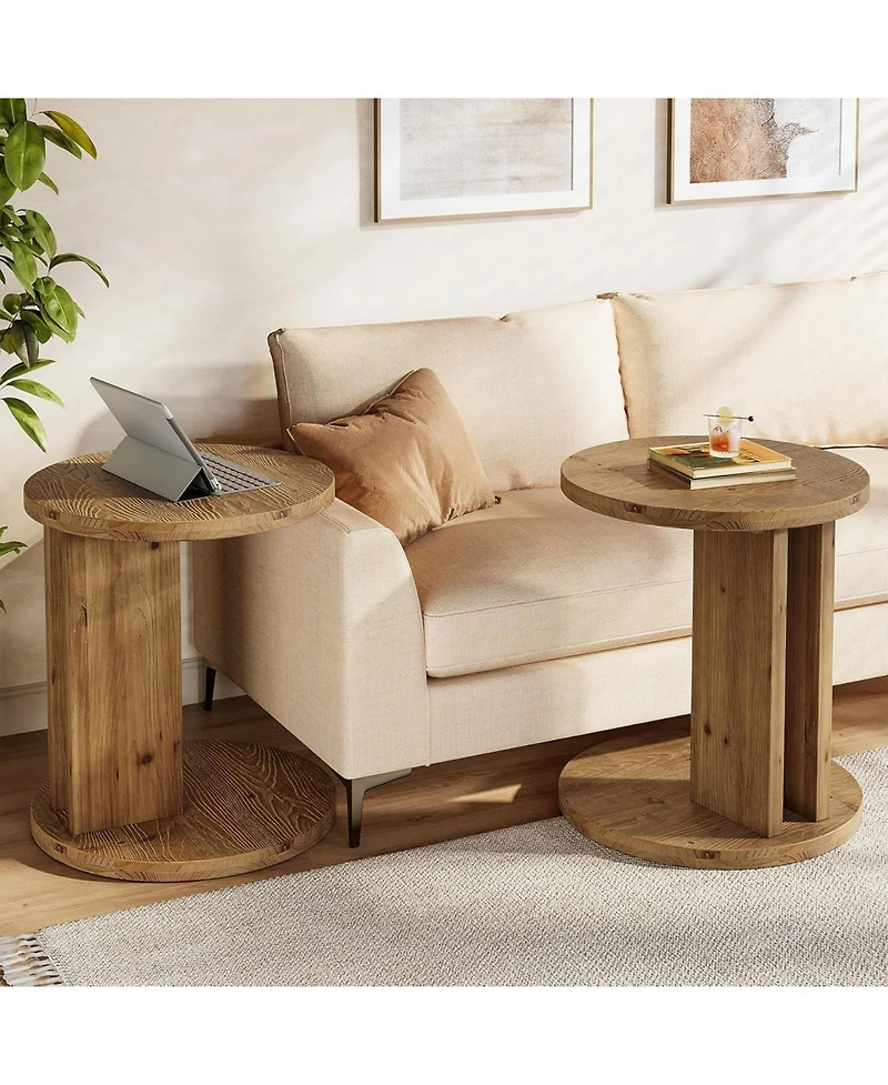 Tribesigns Farmhouse End Table for Living Room, Bedroom, Easy Assembly