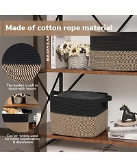 Gnuadz Cube Storage Baskets Woven Closet Organizer Shelf Bins
