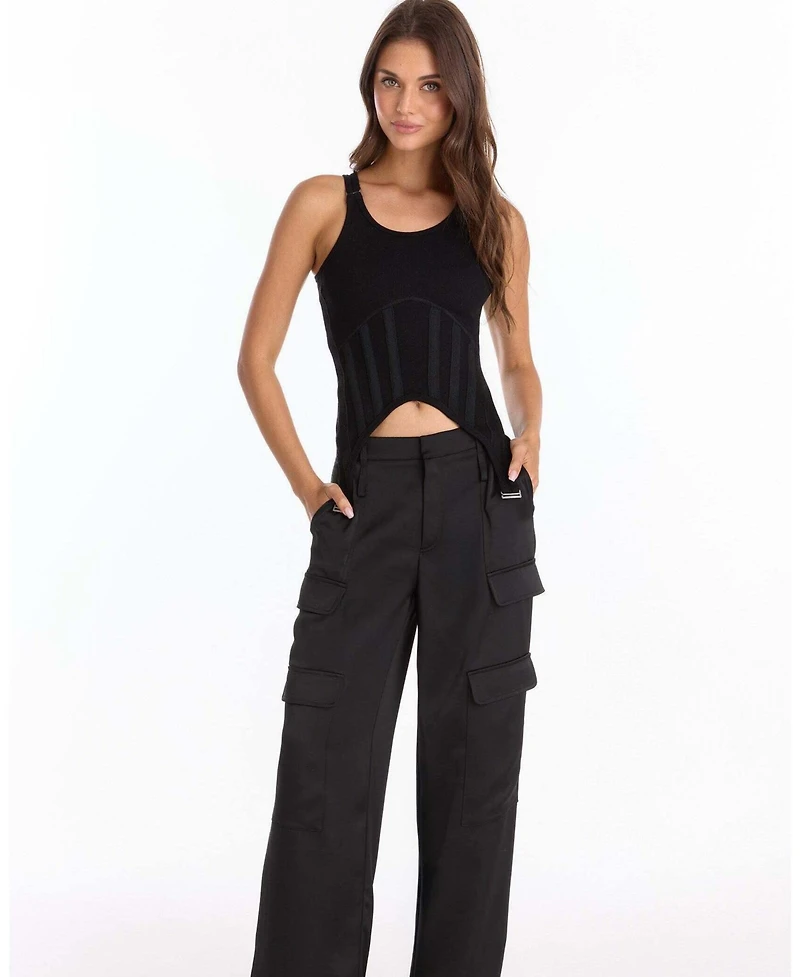 The Noli Shop Women's Kiara Garter Tank - White