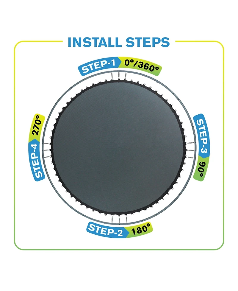 Plexalife Trampoline Replacement Mat with Sturdy 72 V-Rings