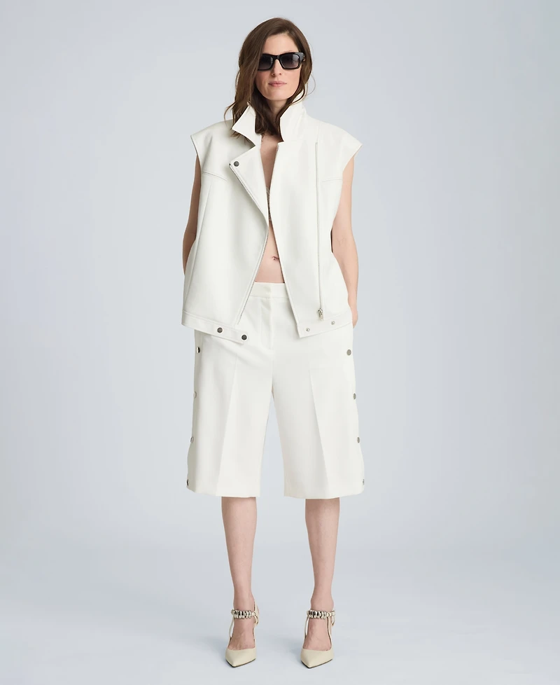 Kenneth Cole Women's Boxy Moto Sleeveless Vest