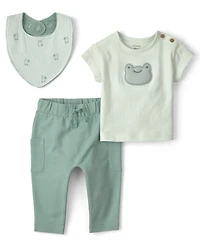 Carter's Baby Boys' Short-Sleeve T-Shirt, Bib and Pants, 3-Piece Set