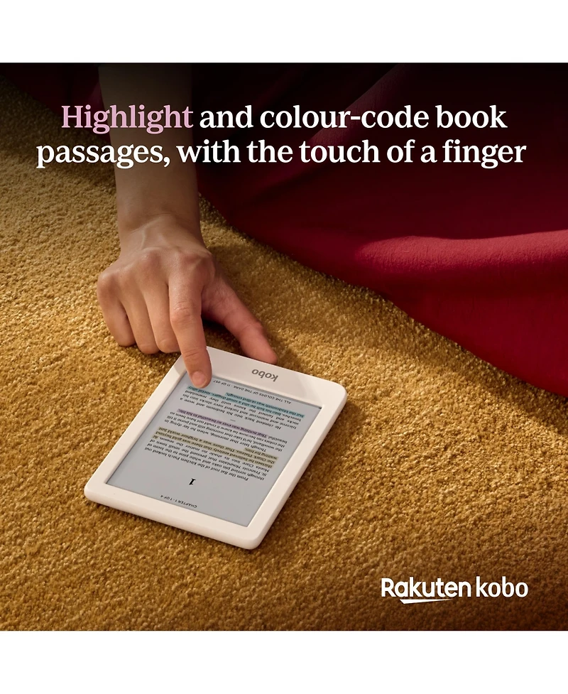 Kobo Clara Colour eReader with Cayenne Red SleepCover Case Bundle