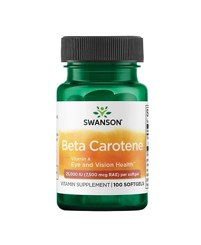 Swanson BetaCarotene Vitamin A 25000 Iu 7500 mcg 100 Sgels